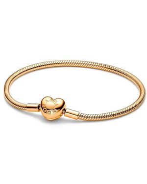 PANDORA Schlangenkettenarmband Mit Herzverschluss 563050C00 - Braun