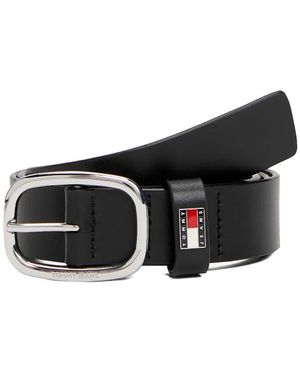 Tommy Hilfiger Ledergürtel Mit Ovaler Schnalle - Schwarz
