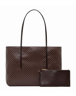Calvin Klein Borsa Borsa Tote Foderata Con Logo - Marrone