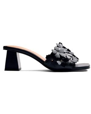 Gioseppo Tangub-Mule-Sandalen Aus Leder Mit Blumenmuster - Schwarz