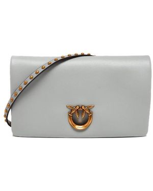 Pinko Mini Borsa Orizzontale Morbida Click - Grigio