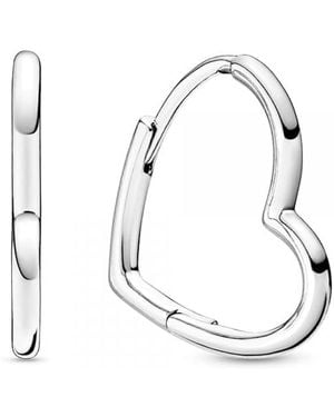 PANDORA Asymmetrische Herz-Creolen 298307C00 - Weiß