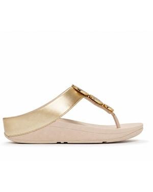 Fitflop Sandali Infradito Metallizzati Halo Con Perline A Cerchio - Neutro
