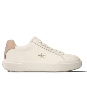 Calvin Klein Ledersneaker Mit Markantem Logo - Weiß