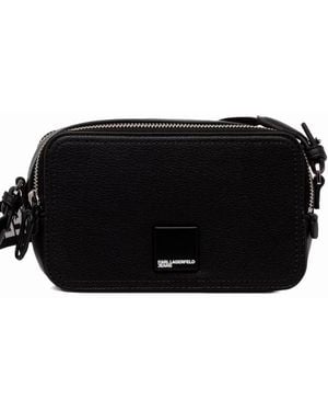 KARL LAGERFELD Borsa A Tracolla Con Logo E Fotocamera - Nero