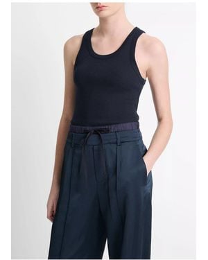 Vince Scoop Neck Tank - Blue