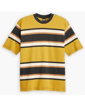 Levi's T Shirt Uomo A1005 0024 Skate Tee Sulphur Stripe And - Black