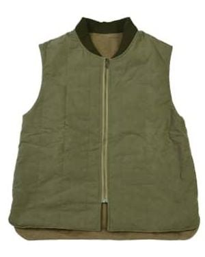 Yarmouth Oilskins Reversible Oilcloth Vest / Fern Large - Green