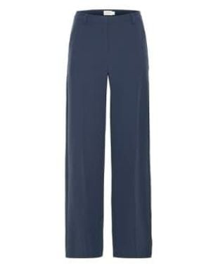 Ichi Ihlexi Dark Casual Wide Leg Trousers - Blu