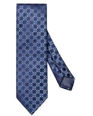 Eton Floral Woven Silk Tie - Blue