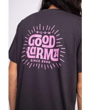 Olow T-shirt Good Karma Noir Carbone / S - Purple