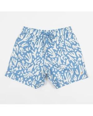 Farah Colbert Reef Pattern Swim Shorts En Bleu Et Blanc