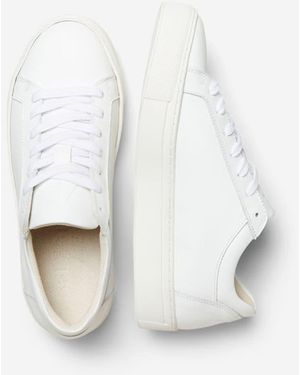 SELECTED Emma White Leather Trainer