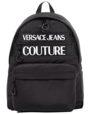 Versace Nylon Macro Logo Backpack One Size - Black