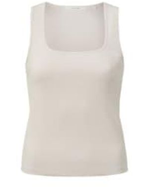 Yaya Cobie Cotton Singlet Traite - Blanc