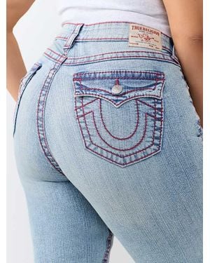 TRUE RELIGION Plus Becca Mid Rise Bootcut Flap Jean - Blue