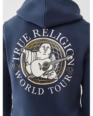 TRUE RELIGION Global Buddha Zip Hoodie - Blue