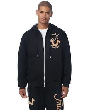 TRUE RELIGION Rope Logo Zip Hoodie - Blue