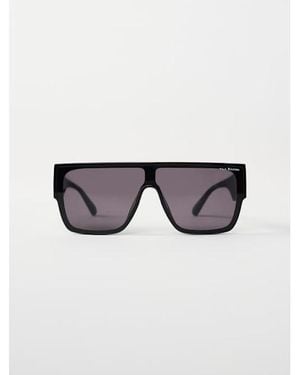 TRUE RELIGION Horseshoe Square Shield Sunglasses - Black
