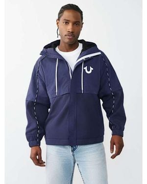 TRUE RELIGION Nylon Fleece Zip-off Jacket - Blue