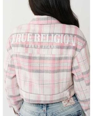 TRUE RELIGION Flannel Shacket - Pink
