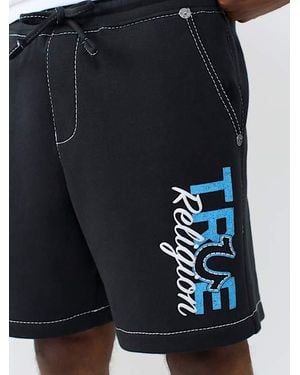 TRUE RELIGION Stay True Logo Big T Fleece Short - Blue