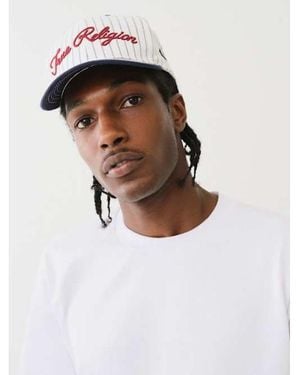 TRUE RELIGION Striped Baseball Cap - White