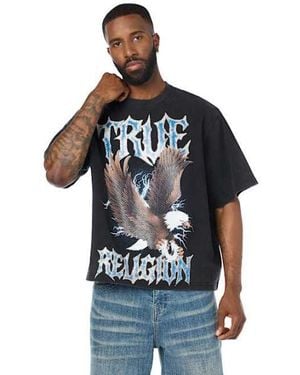 TRUE RELIGION Crystal Eagle Heavyweight Boxy T-shirt - Black