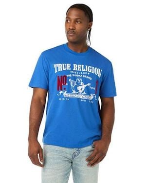 TRUE RELIGION True Vintage No. 1 Logo Heavyweight T-shirt - Blue