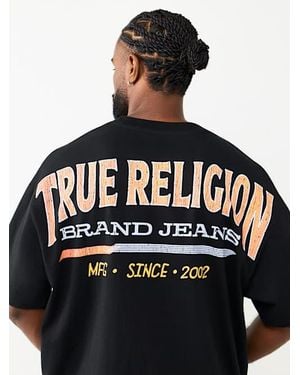 TRUE RELIGION Retro Logo Oversized T-shirt - Black