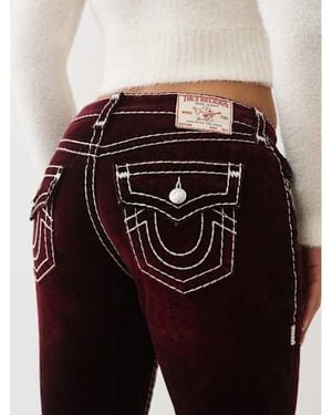 TRUE RELIGION Becca Mid Rise Velvet Super T Bootcut Jean - Red