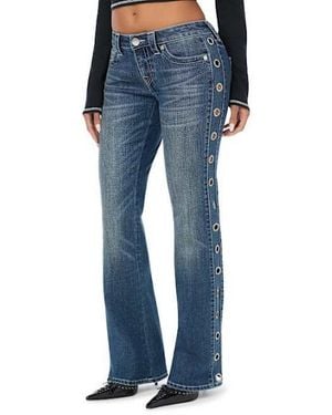 TRUE RELIGION Becca Low Rise Crystal Grommet Bootcut Jean - Blue