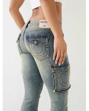 True Religion Becca Low Rise Cargo Bootcut - Blue