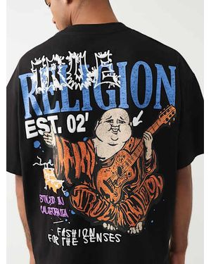 TRUE RELIGION Concert Buddha Heavyweight Oversized T-shirt - Black