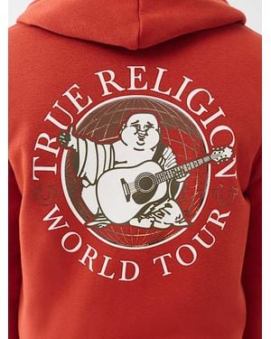 TRUE RELIGION Global Buddha Zip Hoodie - Red