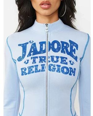 TRUE RELIGION Crystal J'adore Terry Zip-up Jacket - Blue