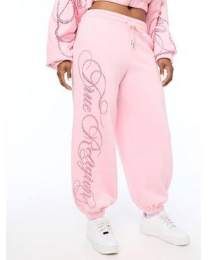 TRUE RELIGION Crystal Baggy Jogger Pants - Pink