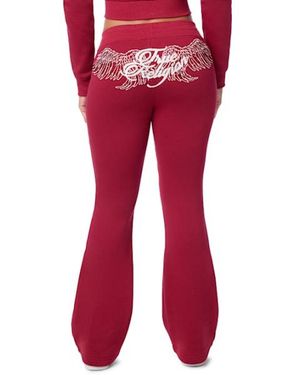 TRUE RELIGION Crystal Mid Rise Bootcut Sweatpant - Red
