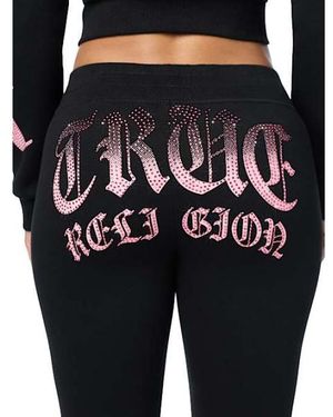 TRUE RELIGION Crystal Flame Bootcut Sweatpant - Blue