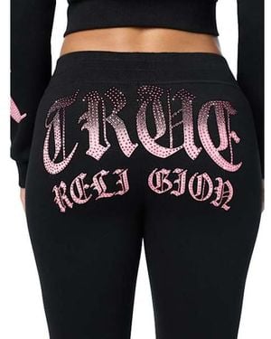 TRUE RELIGION Crystal Flame Bootcut Sweatpant - Blue