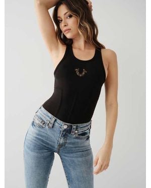 TRUE RELIGION Crystal Rib Bodysuit - Blue