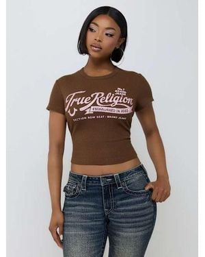 TRUE RELIGION Crystal Waffle Knit Baby T-shirt - Brown