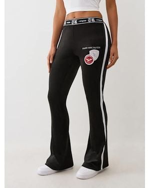 TRUE RELIGION Velour Bootcut Track Pant - Black