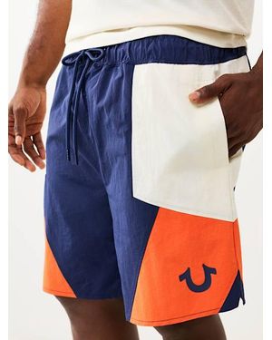 TRUE RELIGION Colorblock Nylon Track Short - Blue