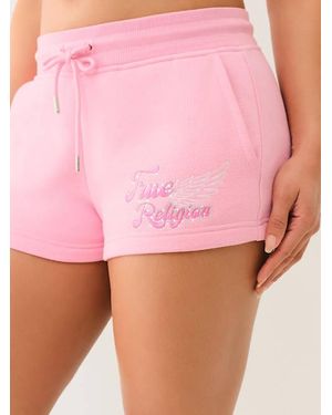 TRUE RELIGION Crystal Wing Sweat Short - Pink