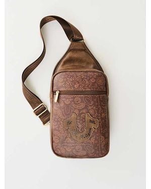 True Religion Paisley Horseshoe Sling Bag - Brown