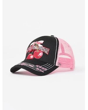 TRUE RELIGION Cherry Logo Trucker Hat - Red