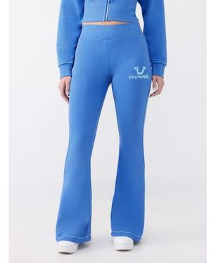 TRUE RELIGION Embroidered Flare Pant - Blue