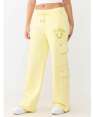TRUE RELIGION Cargo Straight Leg Sweatpant - Yellow