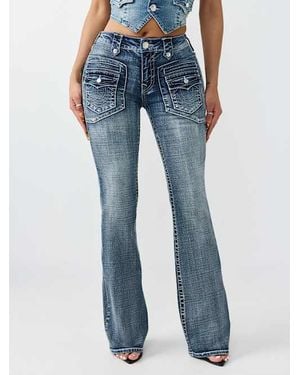 TRUE RELIGION Becca Mid Rise Retro Pocket Flap Bootcut Jean - Blue